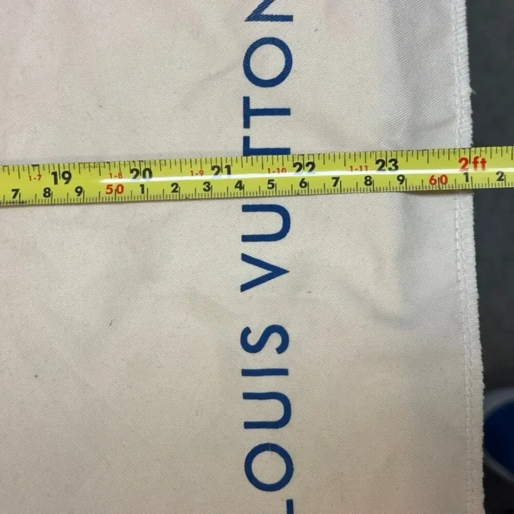 GUC Louis Vuitton Cotton Blend Dust Bag Cream Ivory Blue Fold Over 20 x 24